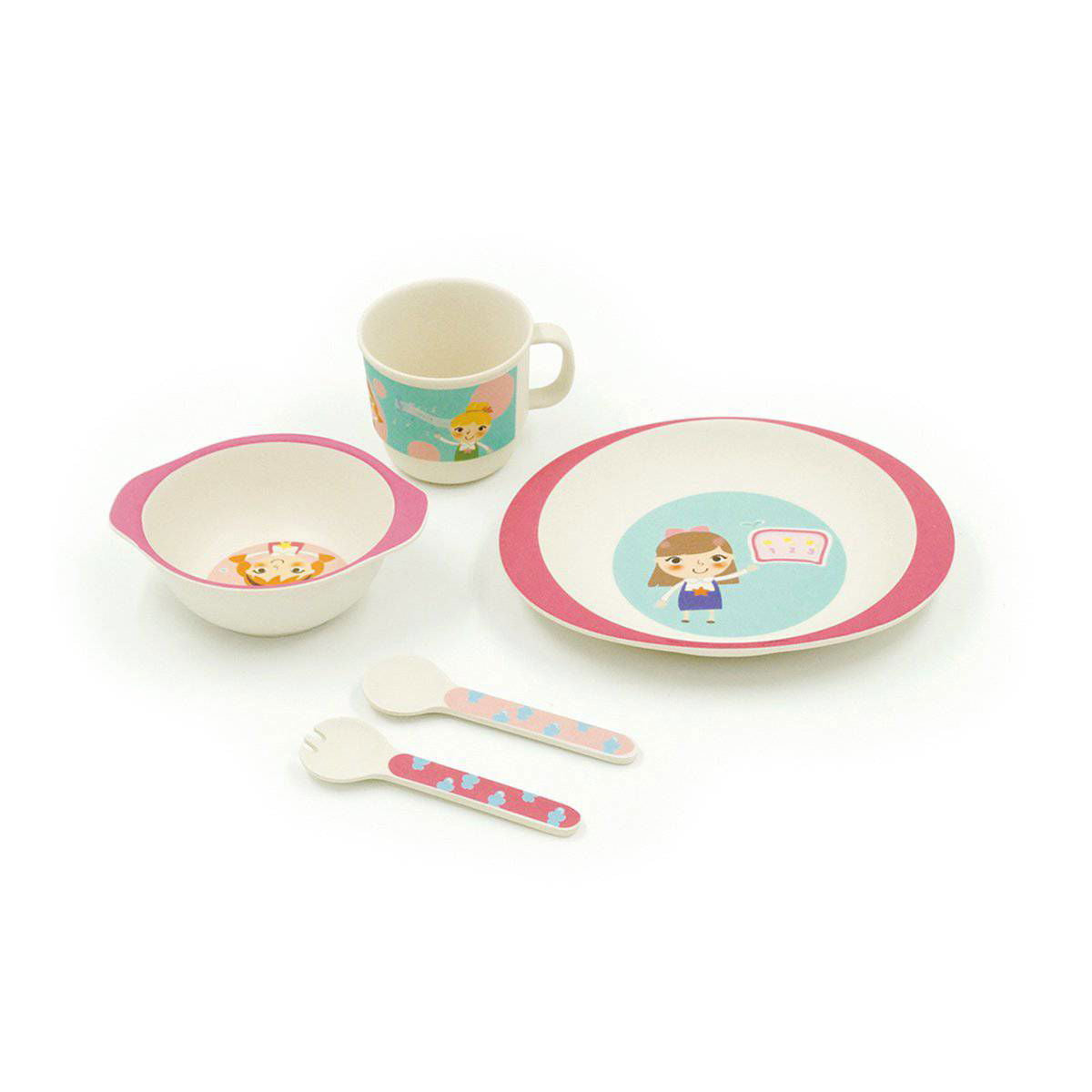 KIDS DINNER SET PINK GIRL - www.Shopthatapp.com