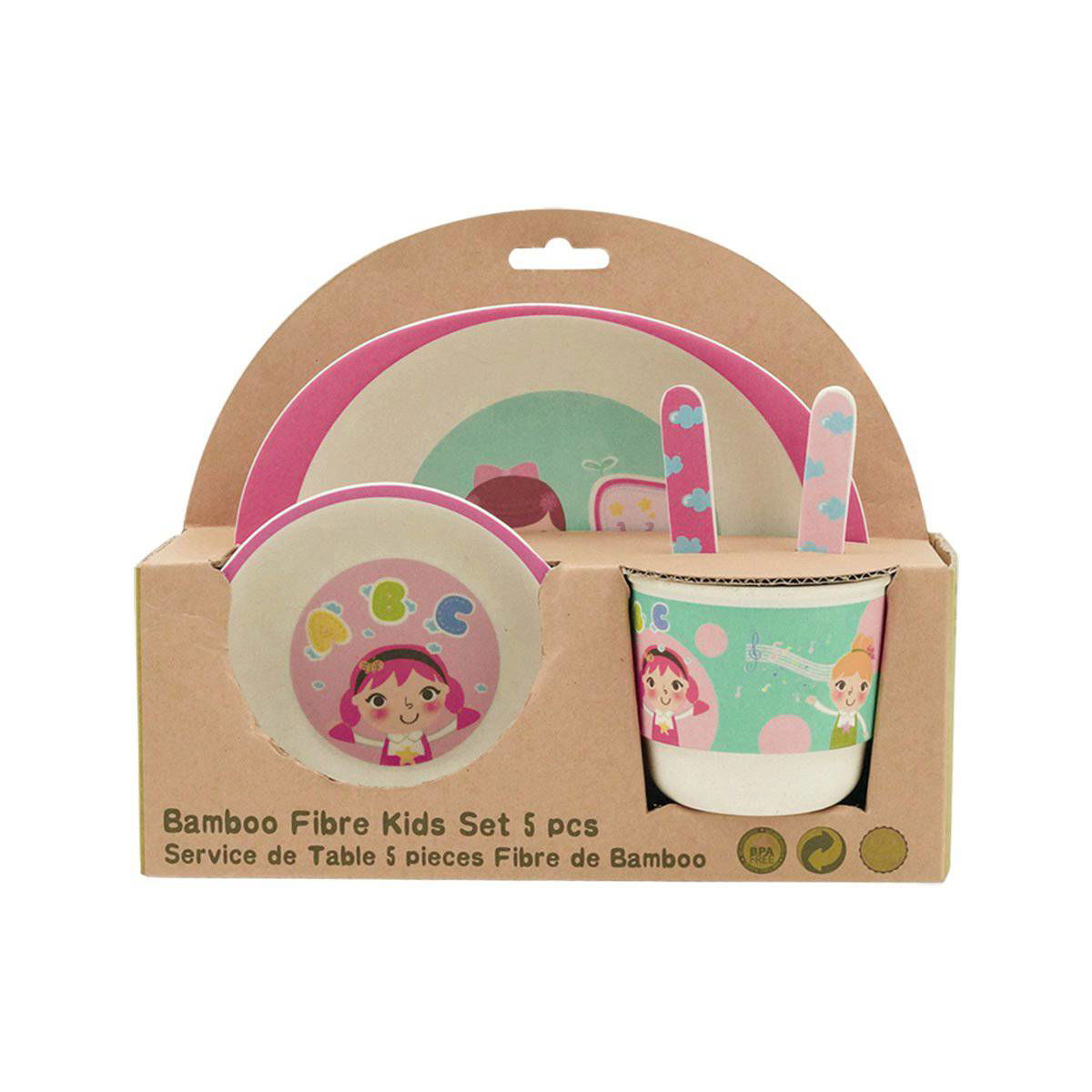 KIDS DINNER SET PINK GIRL - www.Shopthatapp.com