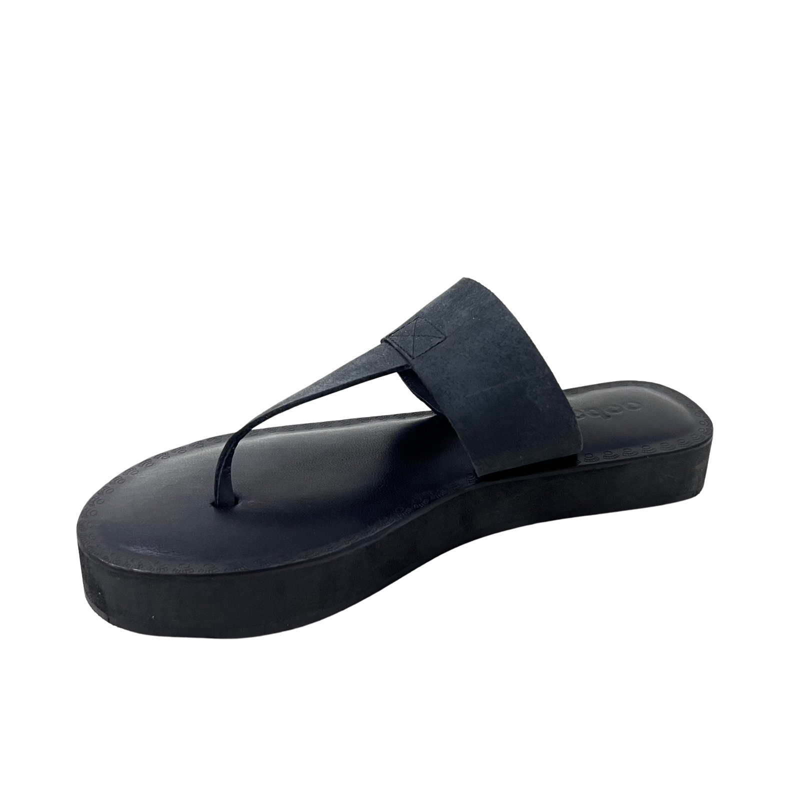 Katherine Black leather thong sandal - www.Shopthatapp.com