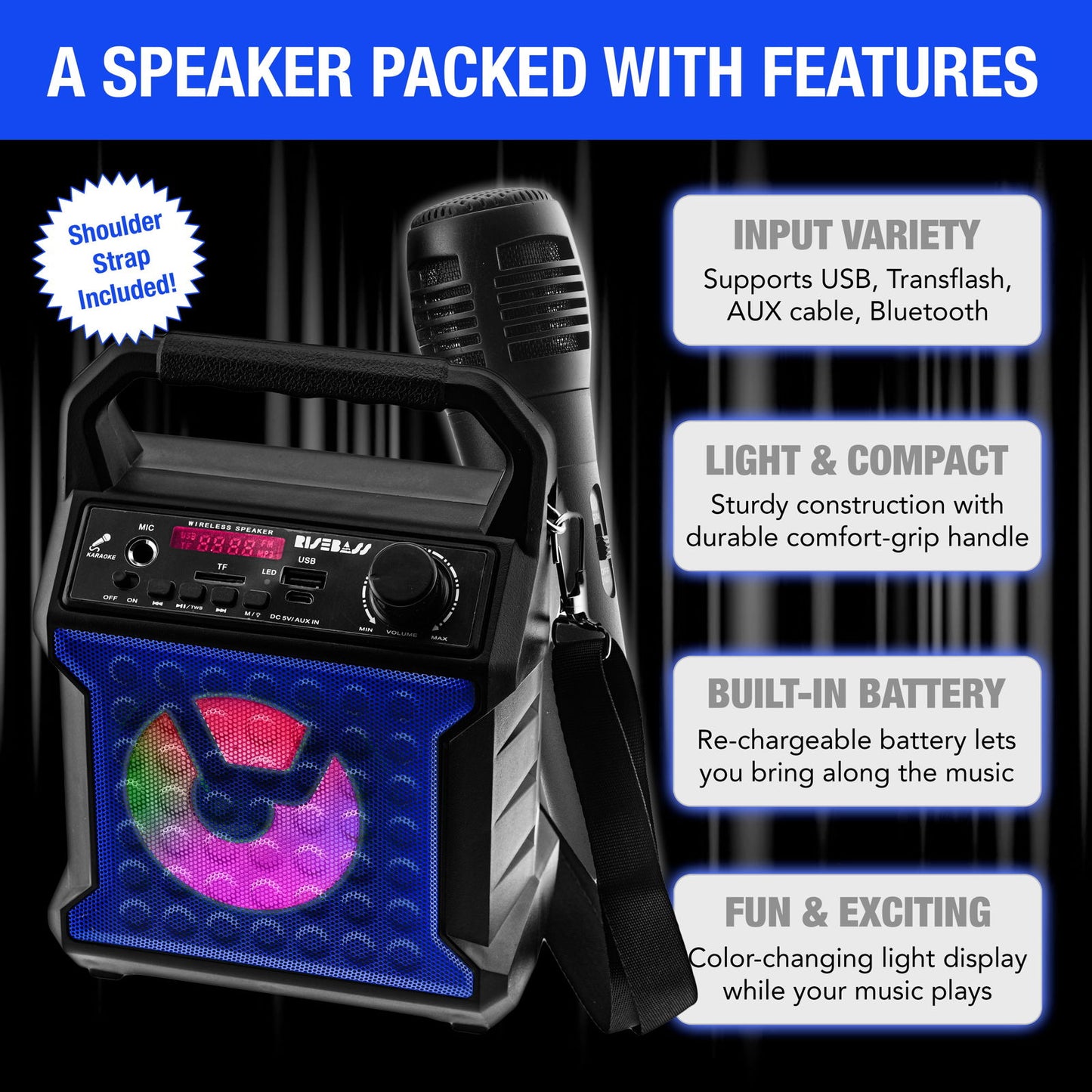 Kids Portable Karaoke Machine w/ Microphone - www.Shopthatapp.com