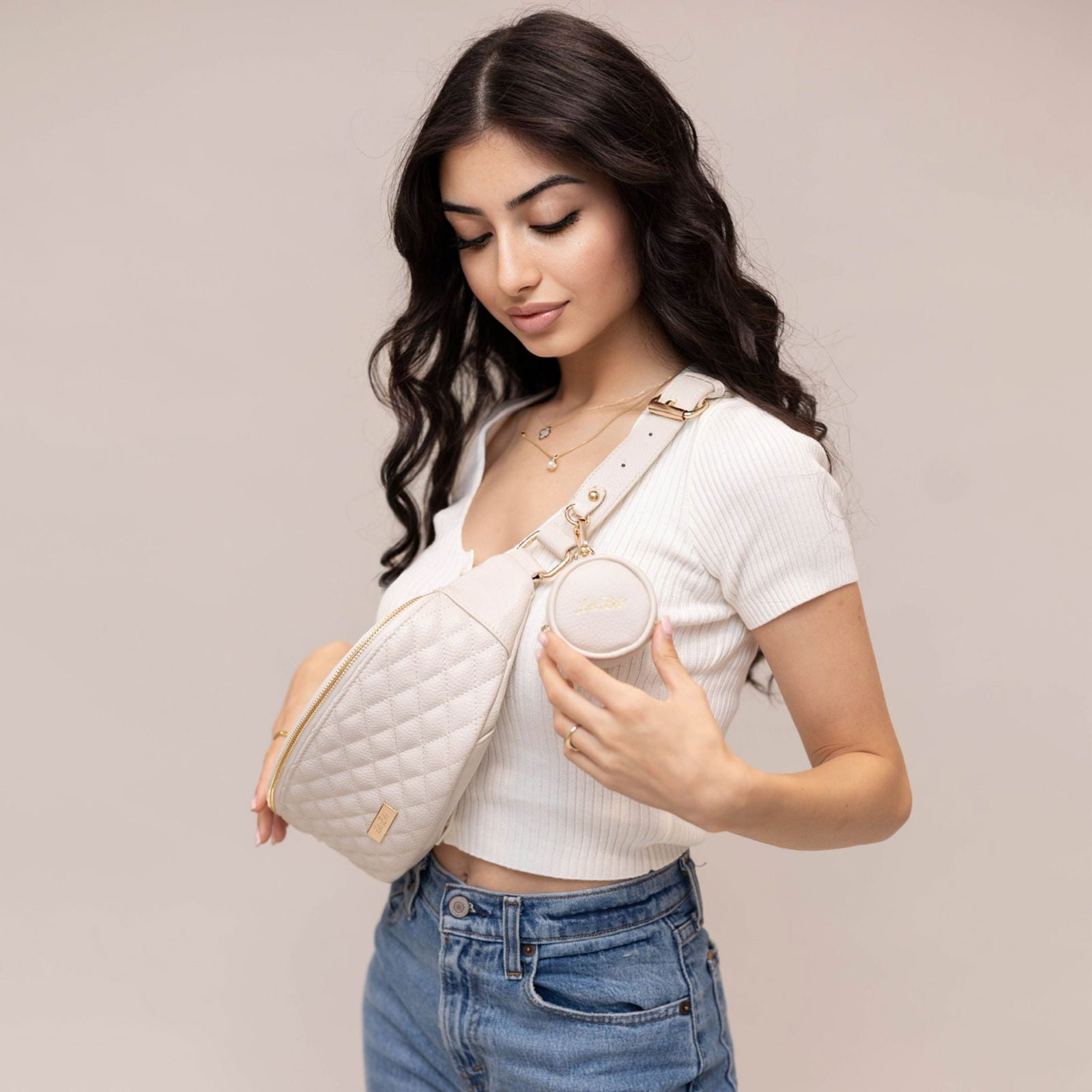 Monaco Sling Bag | Pearl White - www.Shopthatapp.com