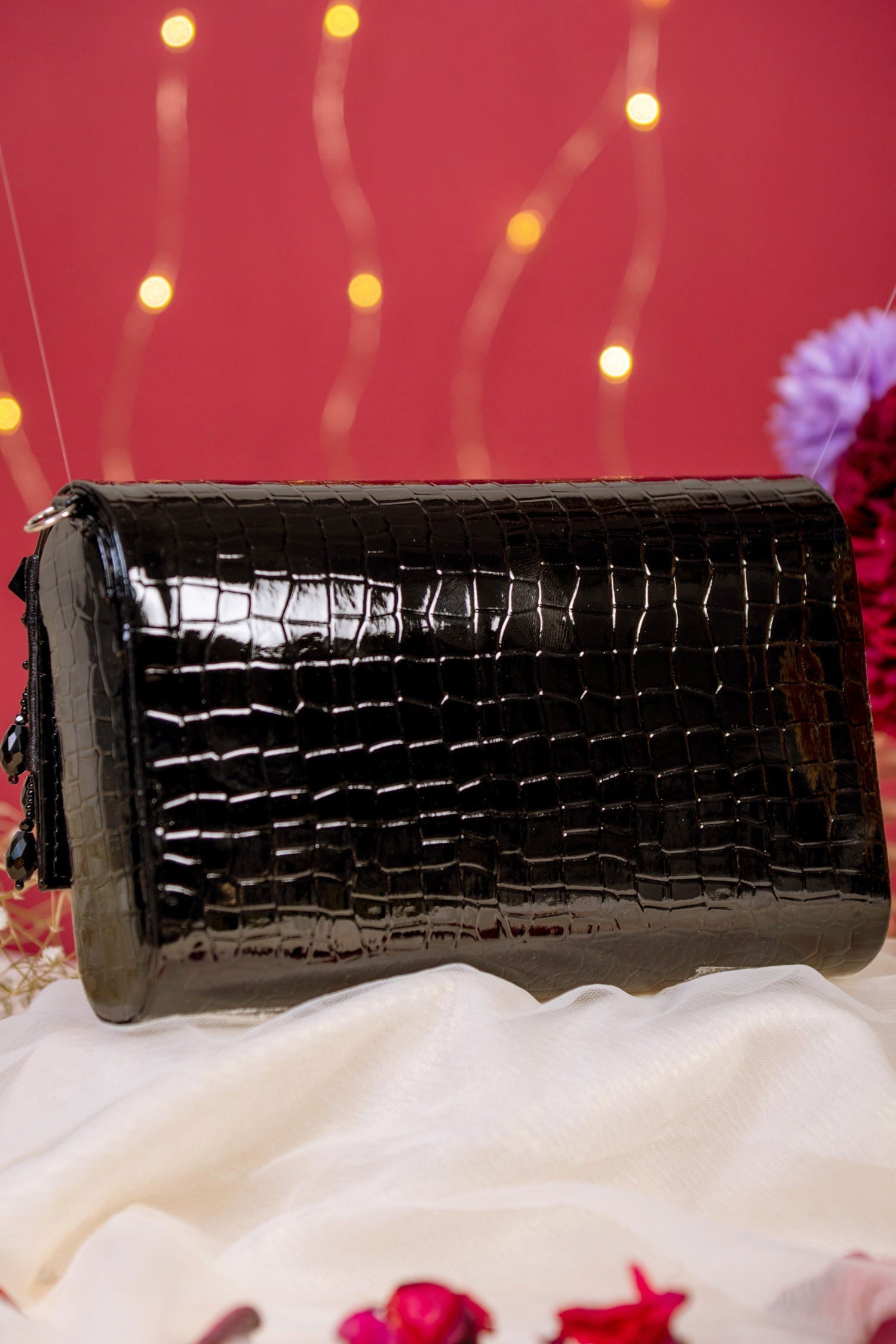 NOORIE BLACK HANDHELD CLUTCH - www.Shopthatapp.com