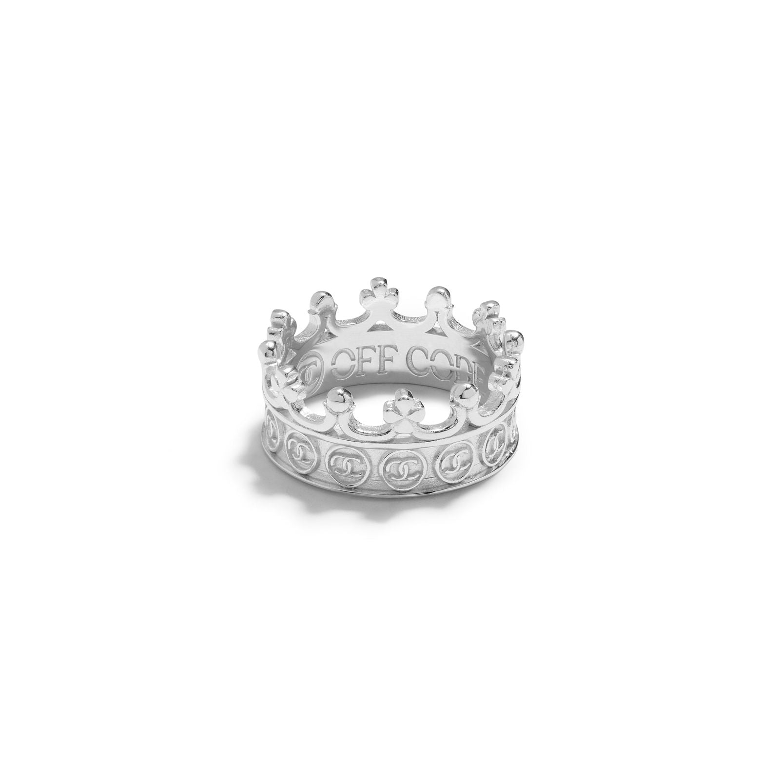 Off Code Crown Ring (Silver) - www.Shopthatapp.com