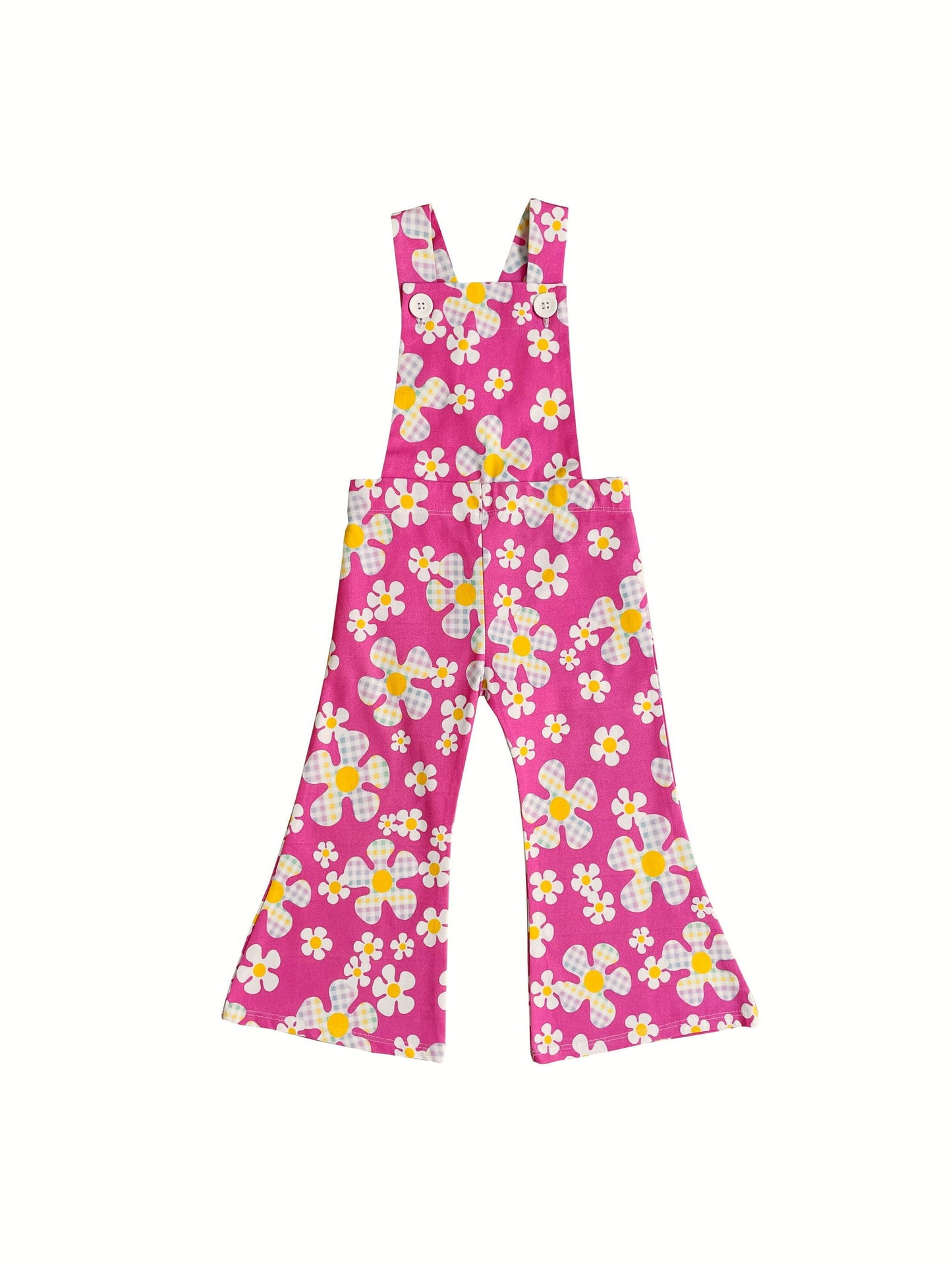 Pink Flower Power Overalls - www.Shopthatapp.com