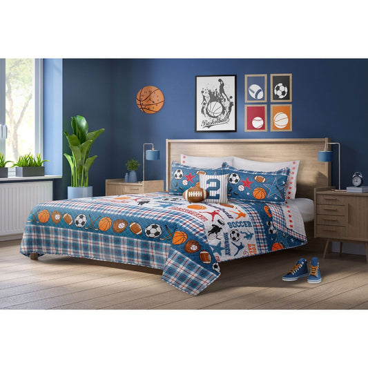 Quilt 3 Piece Set Double/Queen All Star Blue - www.Shopthatapp.com