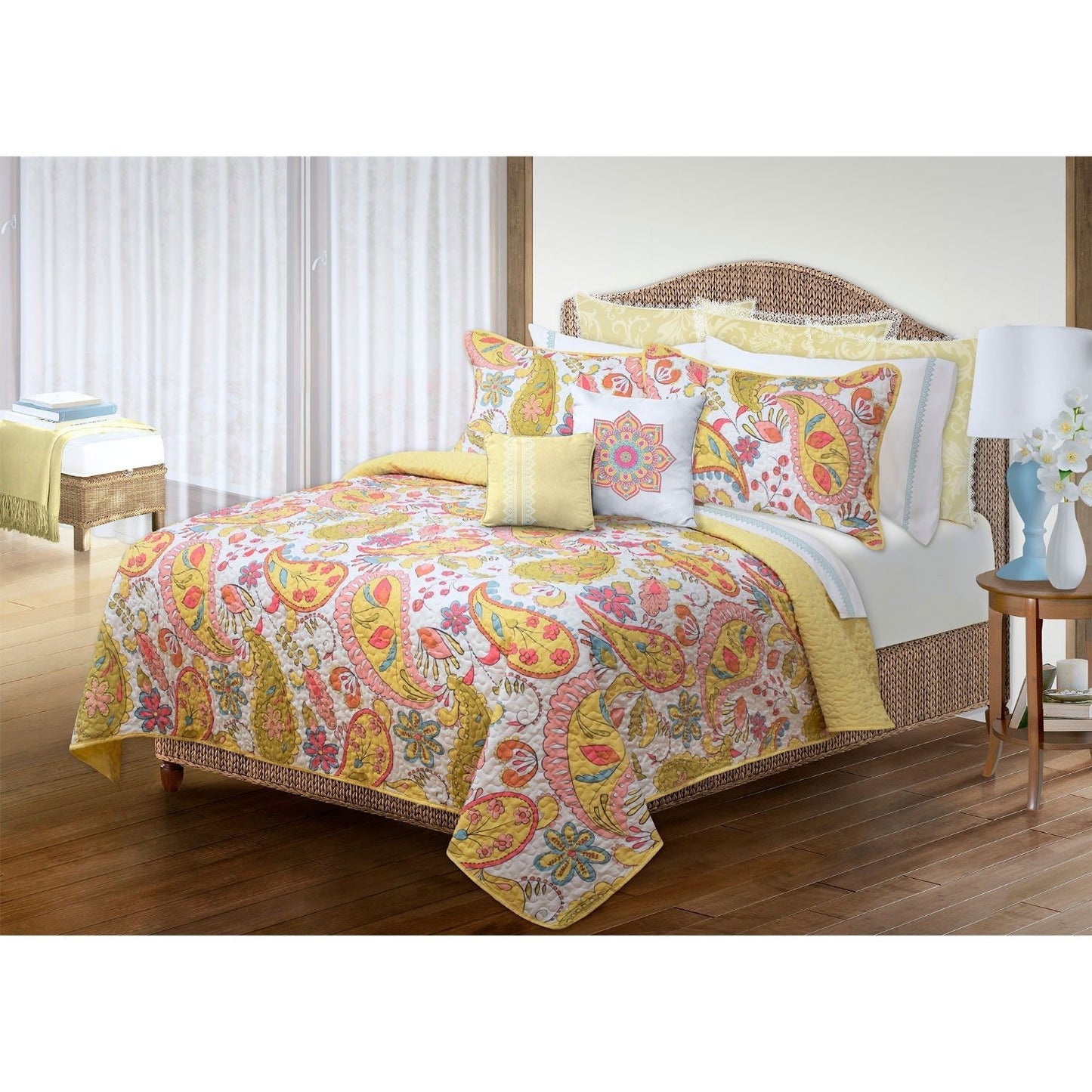 Quilt Bedding Set Woven 3 Piece Set Double/Queen Bliss - www.Shopthatapp.com