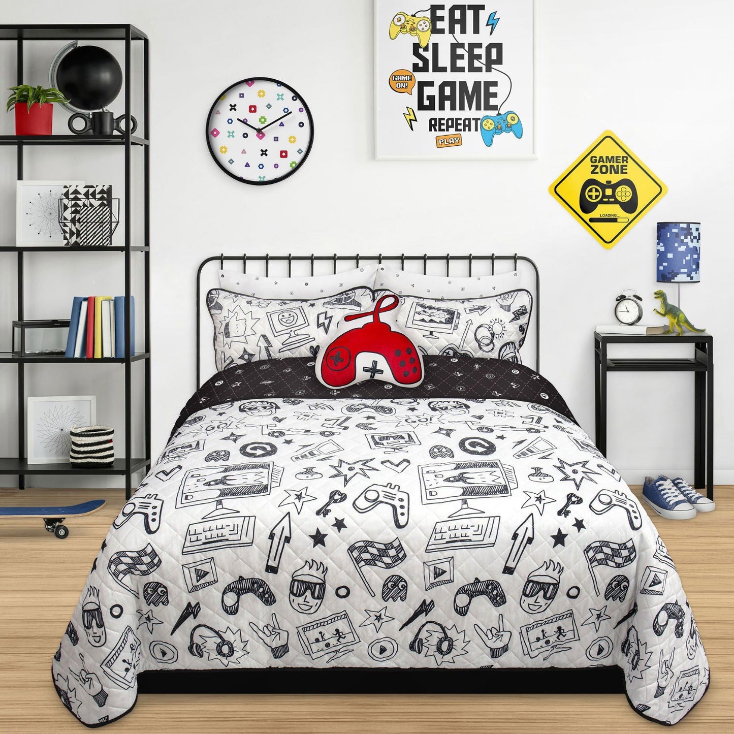 Woven Printed Quilt Bedding Set 3 Piece Double/Queen Gaming - www.Shopthatapp.com