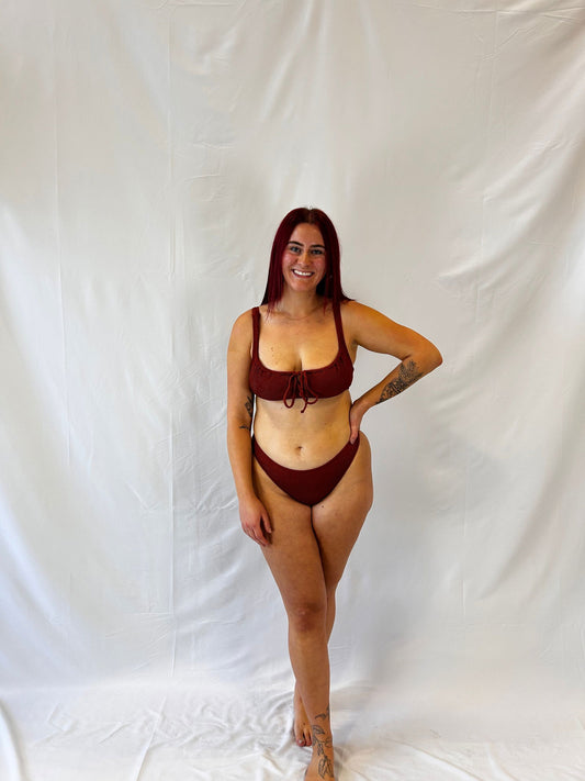 Tie-Front Bikini Top / Rust - www.Shopthatapp.com