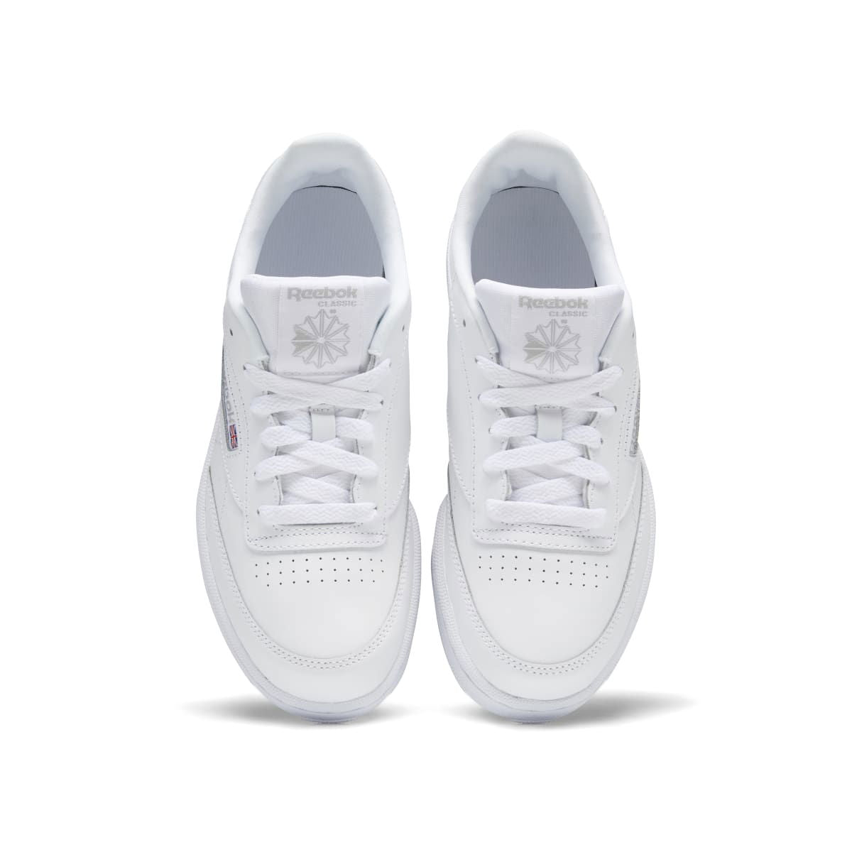 REEBOK BS6168 CLUB C JR'S (Medium) White/Sheer Grey-Int Leather Lifestyle Shoes - www.Shopthatapp.com