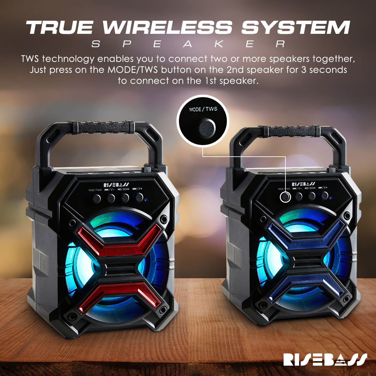 7-inch Portable Wireless Bluetooth Speaker w/ TWS Function - www.Shopthatapp.com