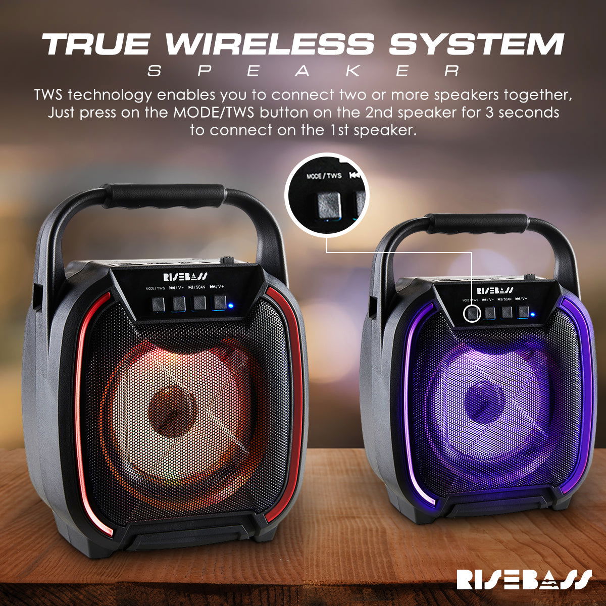 8-inch Wireless Bluetooth Speaker w/ TWS Function - www.Shopthatapp.com