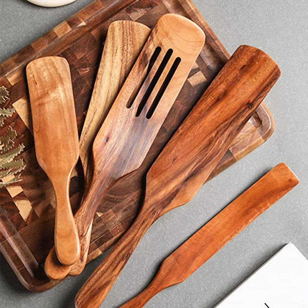 Teak Wooden Cooking Set - www.Shopthatapp.com