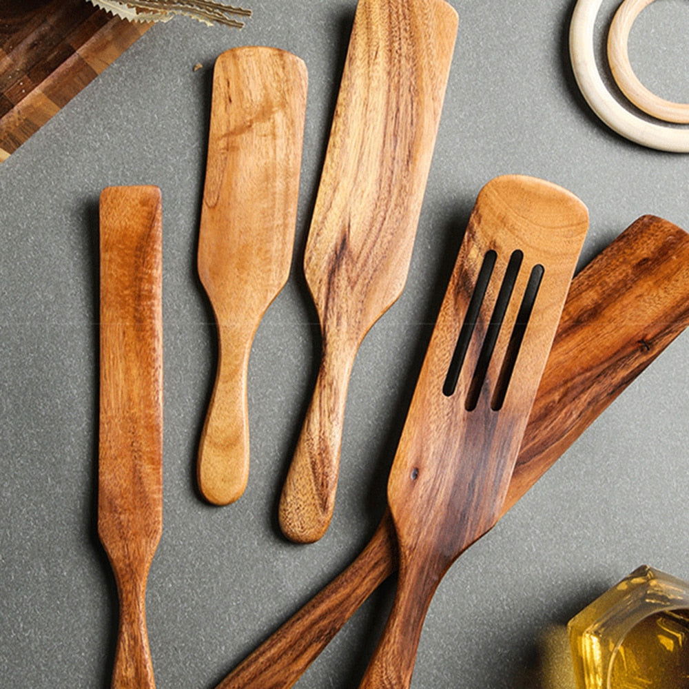 Teak Wooden Cooking Set - www.Shopthatapp.com