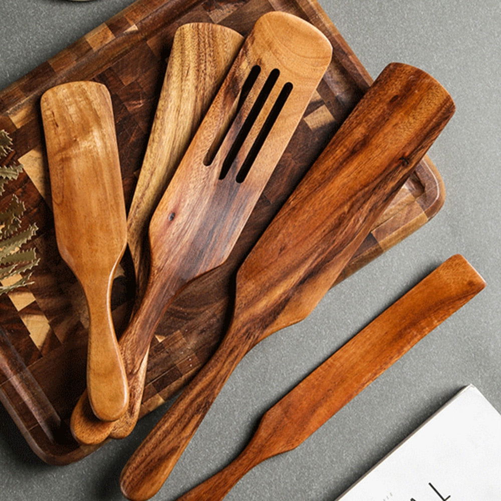 Teak Wooden Cooking Set - www.Shopthatapp.com