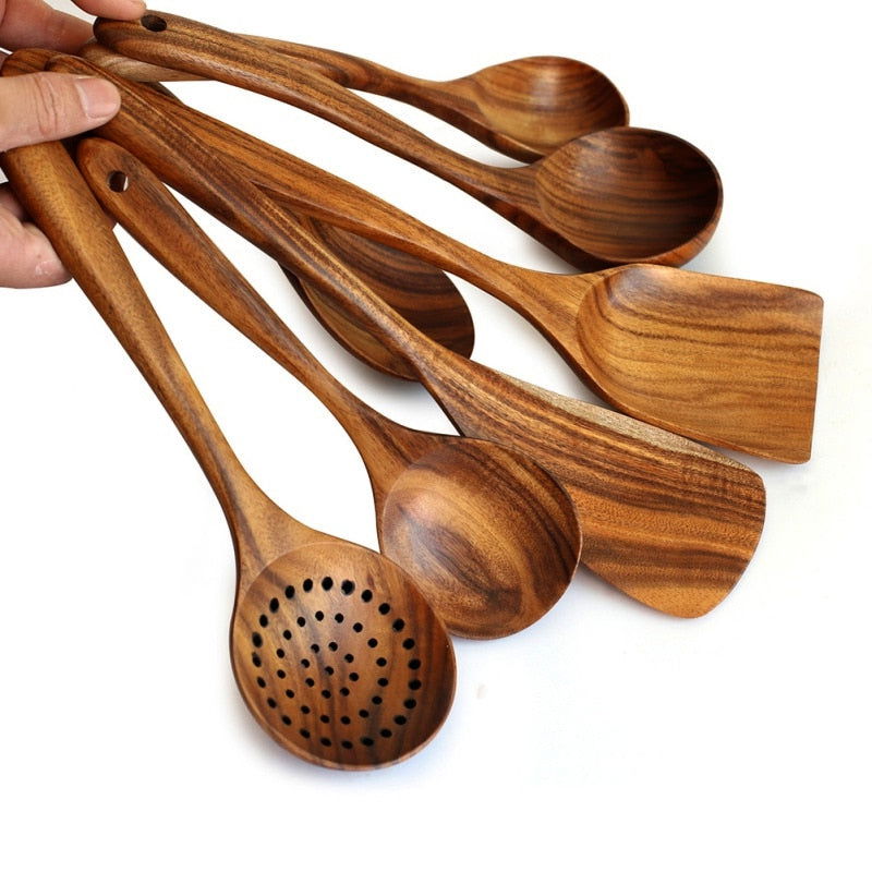 Teak Wooden Cooking Set - www.Shopthatapp.com