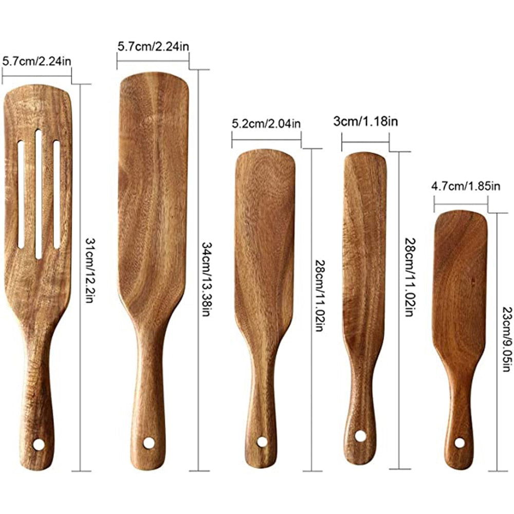 Teak Wooden Cooking Set - www.Shopthatapp.com