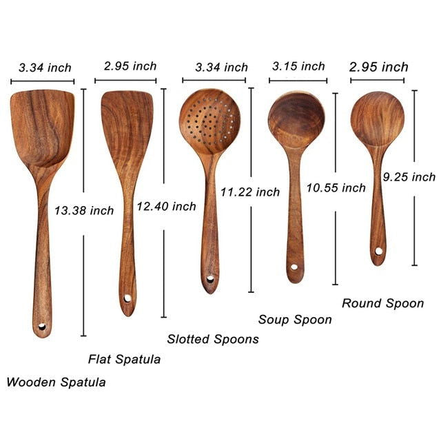 Teak Wooden Cooking Set - www.Shopthatapp.com