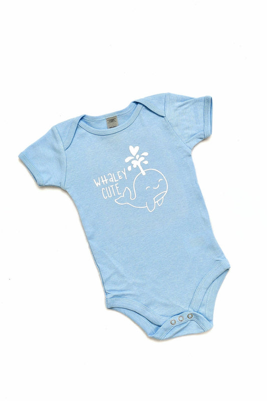 “WHALEY CUTE” BABY ONESIE - www.Shopthatapp.com