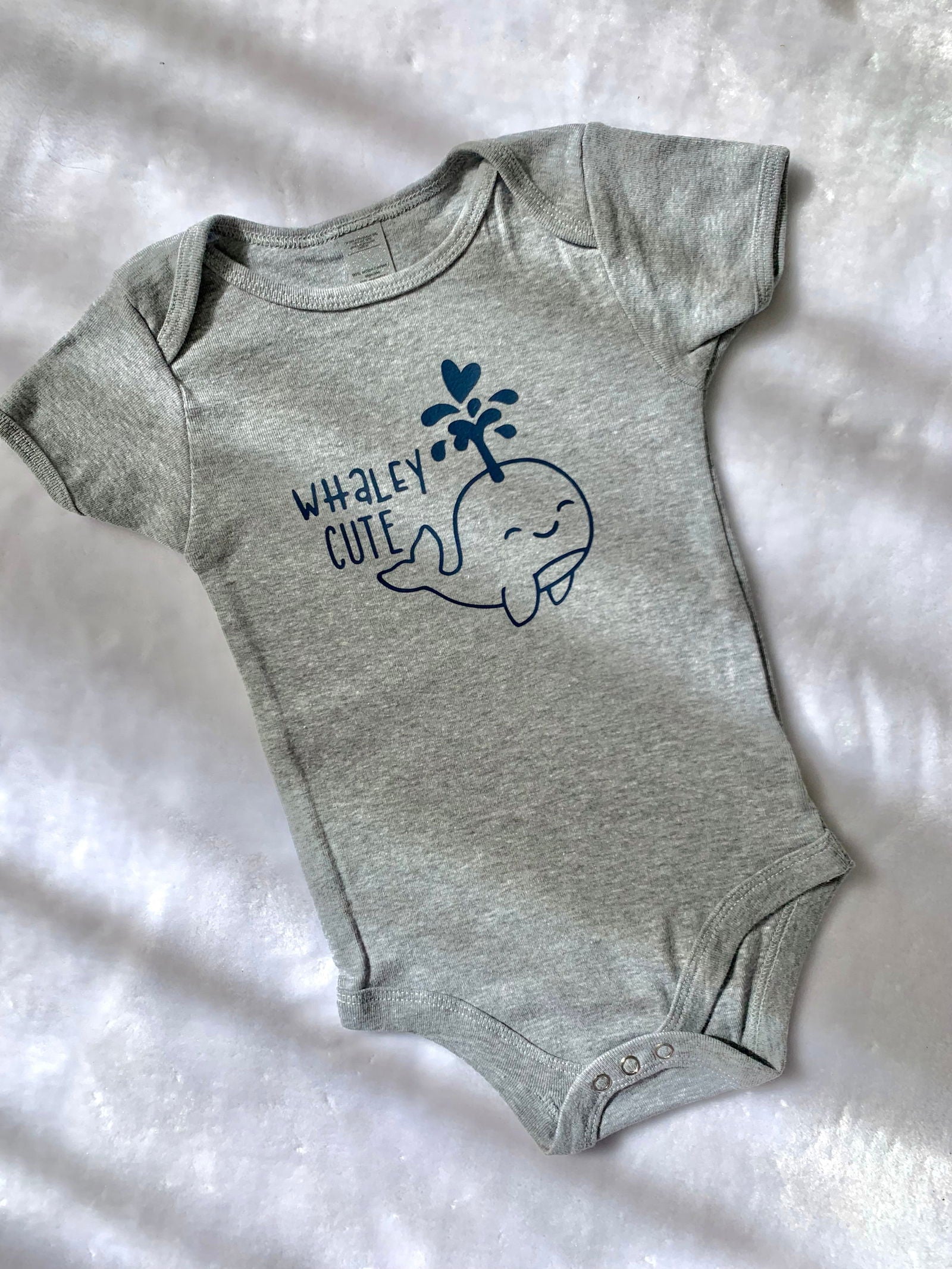 “WHALEY CUTE” BABY ONESIE - www.Shopthatapp.com