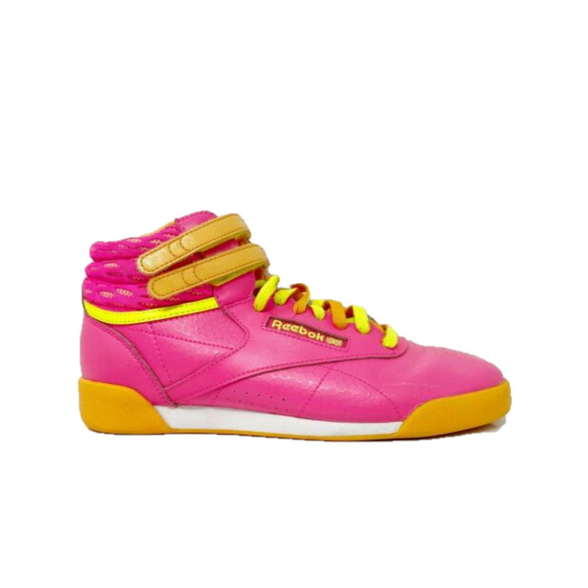 REEBOK M46765 F/S HI JR'S (Medium) Pink/Orange/Yellow/White Leather Lifestyle Boots - www.Shopthatapp.com