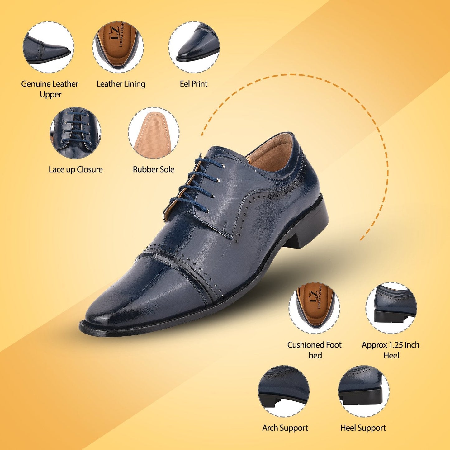 BRUCE Leather Oxford Style Dress Shoes - www.Shopthatapp.com