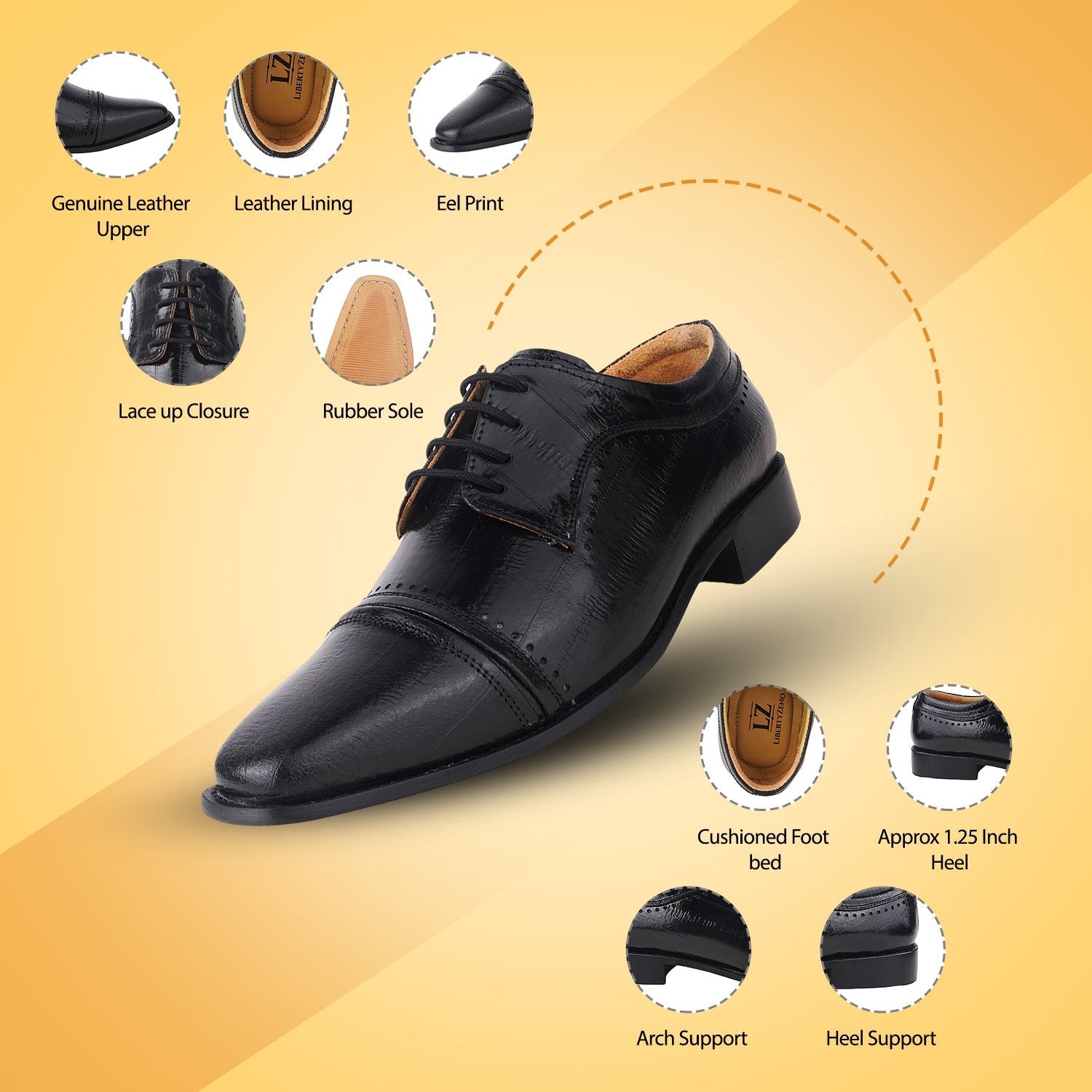 BRUCE Leather Oxford Style Dress Shoes - www.Shopthatapp.com