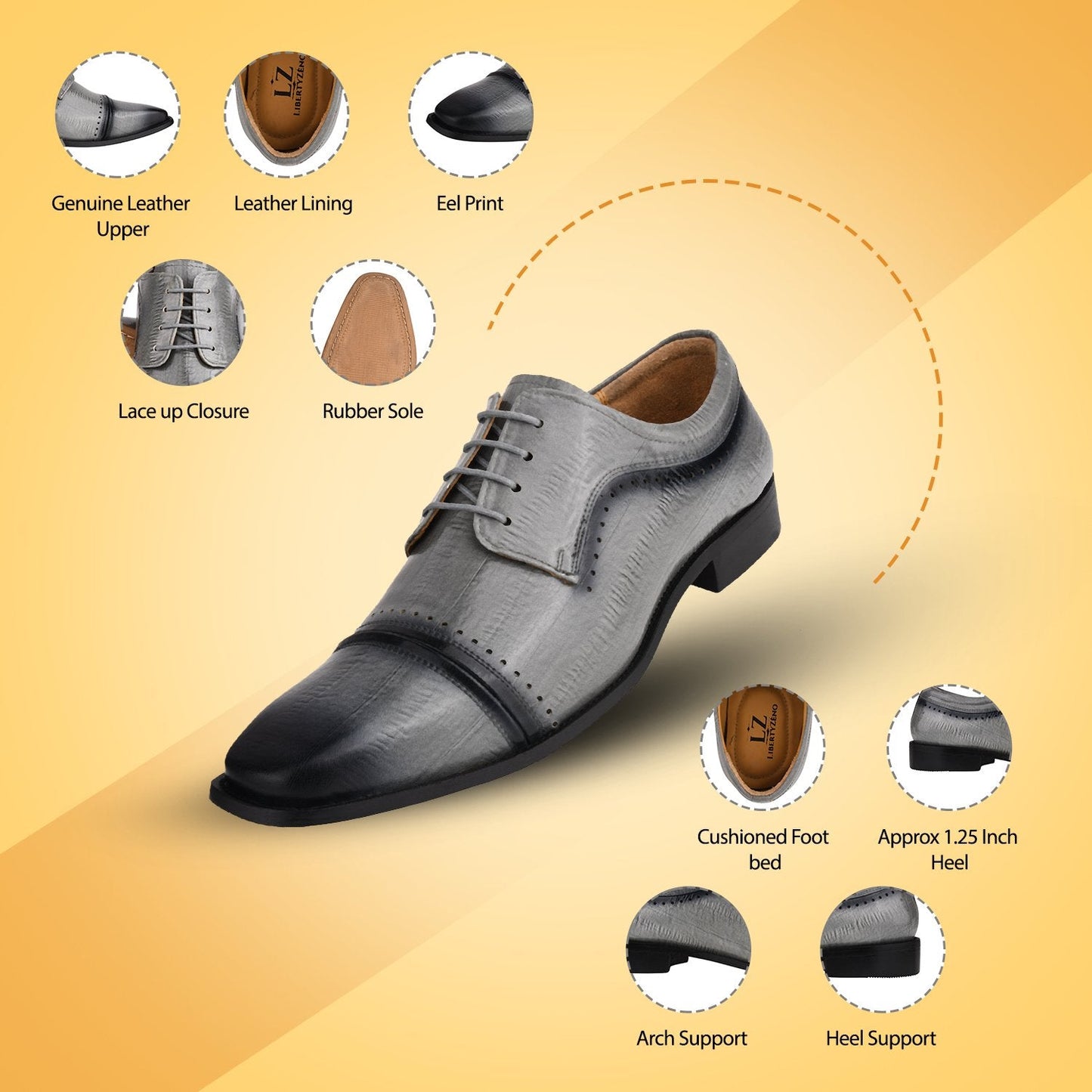 BRUCE Leather Oxford Style Dress Shoes - www.Shopthatapp.com