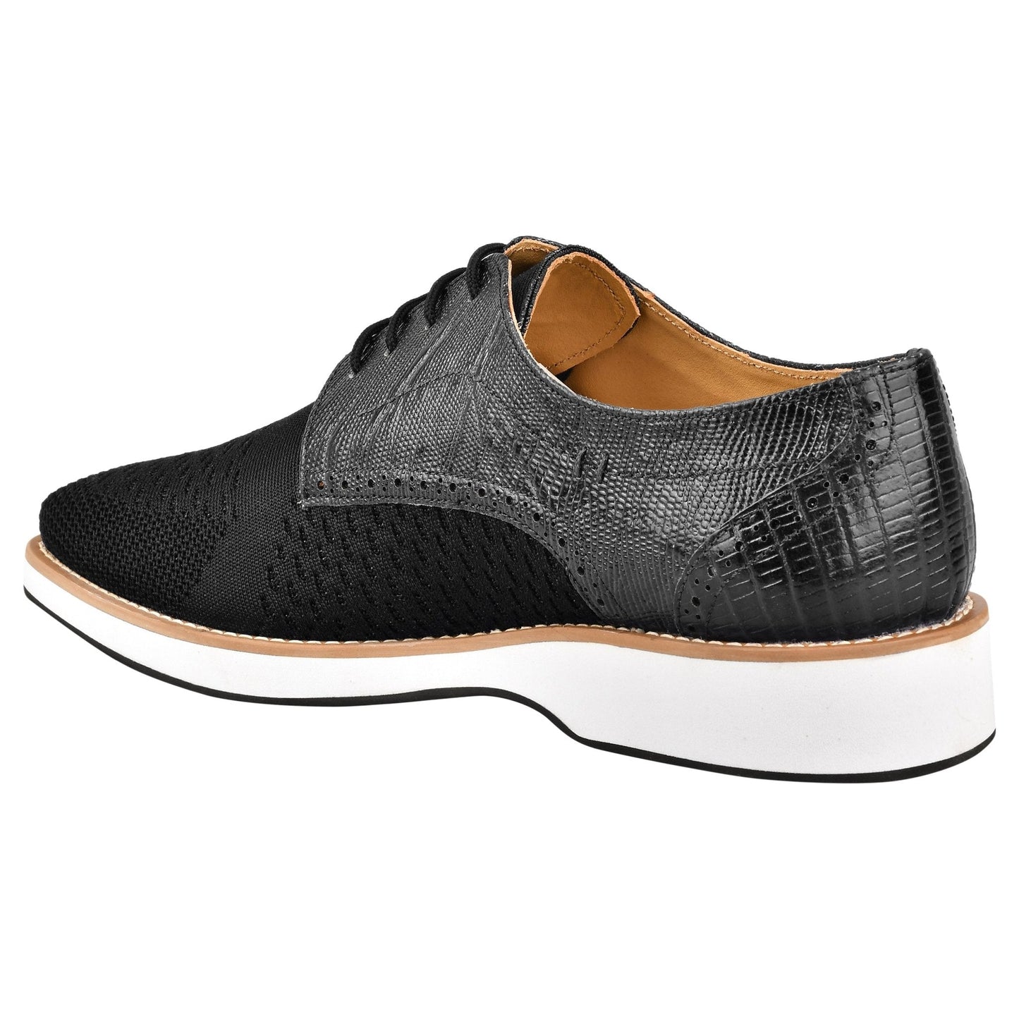 Gutta Lizard Print Leather Textile Casual Sneakers - www.Shopthatapp.com