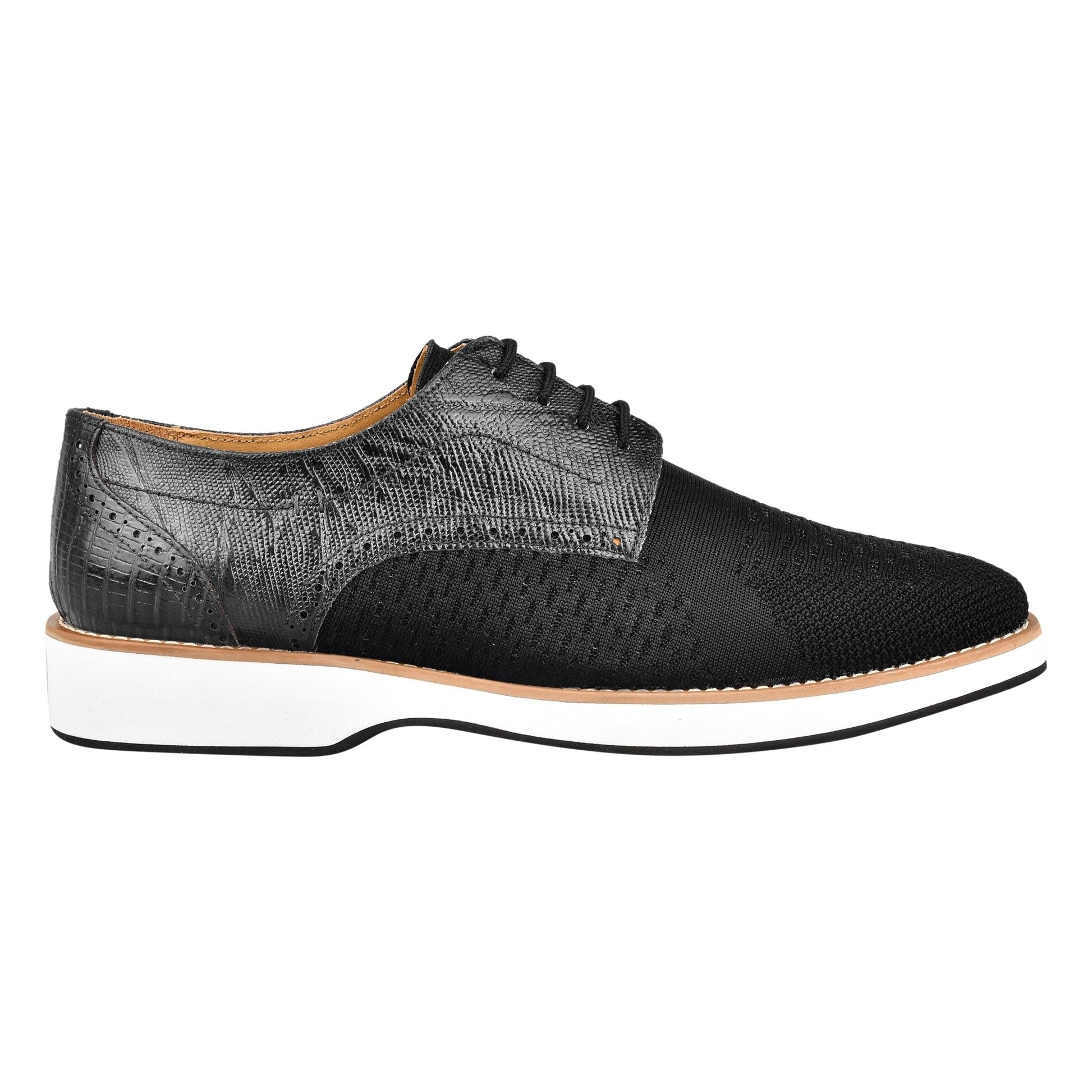 Gutta Lizard Print Leather Textile Casual Sneakers - www.Shopthatapp.com