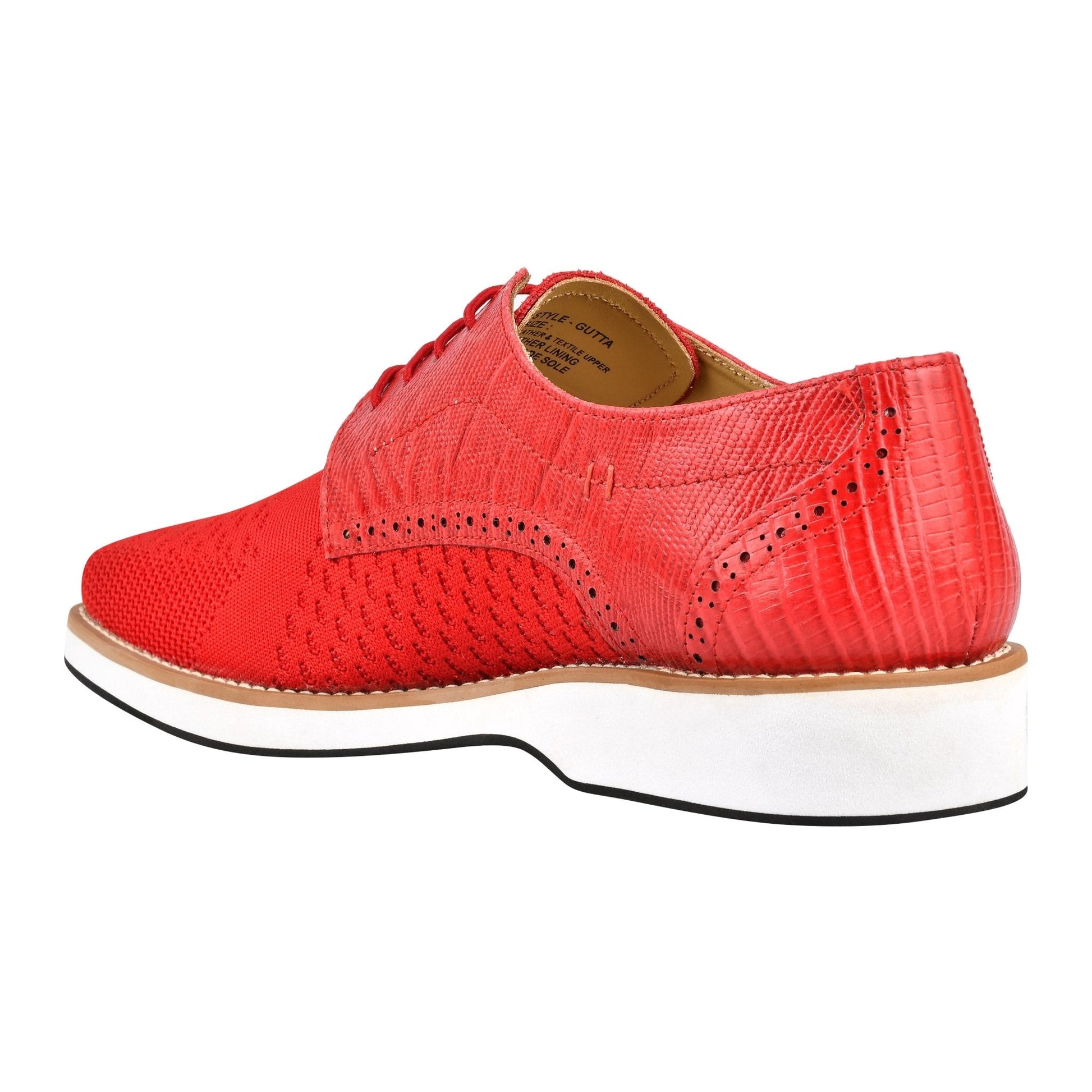 Gutta Lizard Print Leather Textile Casual Sneakers - www.Shopthatapp.com