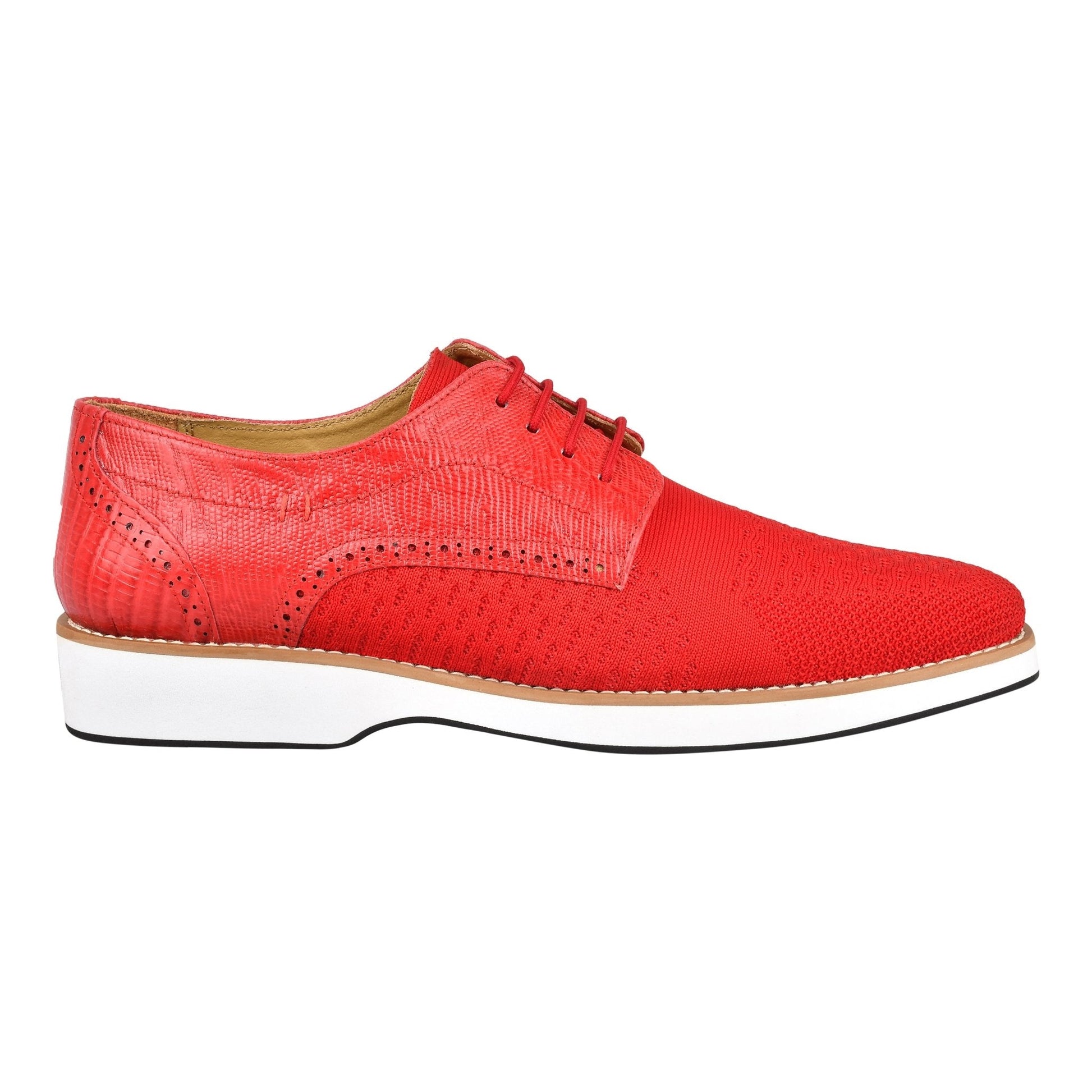 Gutta Lizard Print Leather Textile Casual Sneakers - www.Shopthatapp.com